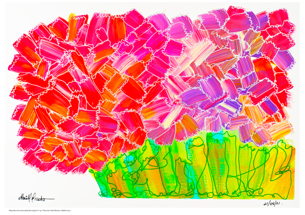 flores acrilico sobre papel arte