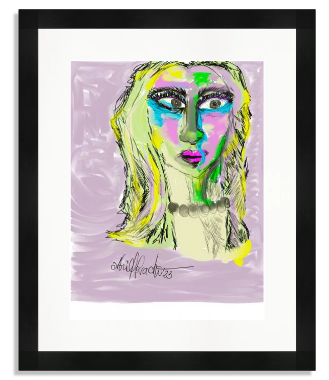 arte digital mujer nostalgia